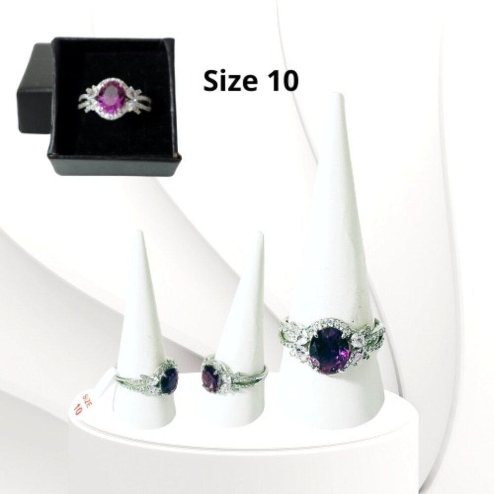 BO STERLING CLUB LAB CREATED ALEXANDRITE CORUNDUM RING (Size 10)